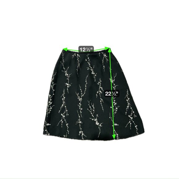 Talbots Petites Women's Black Floral Design A-Line Skirt Size 6 Feminine - Picture 7 of 10